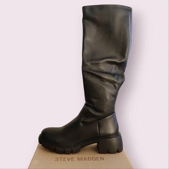 Steve Madden Black Higher Heeled Boots Size 10 - Picture 6 of 10